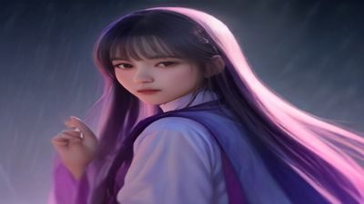街头摄影师在雨天城市街道进行自拍偷拍创作，雨中反光地面形成独特视觉效果